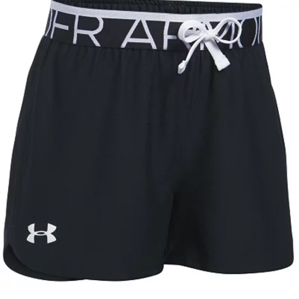 Under Armour heatgear loose fit shorts active wear shorts black and white small‍